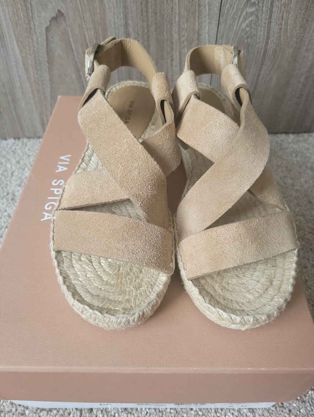 Via Spiga Women's Gia Espadrille Sandals in Desert Suede Size 6